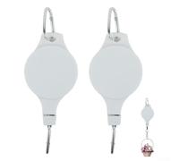 Cesta colgante ajustable con gancho telescópico para polea de plantas, gancho retráctil para macetas, gancho de techo extensible para un fácil riego, blanco (2)