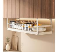 Cesta colgante, cesta de almacenamiento extensible debajo del estante, estante de metal ajustable para debajo del armario, cesta colgante para cocina, oficina, despensa