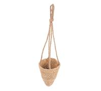 Cesta colgante de hierba marina tejida, plantas artificiales para uso en interiores y exteriores, cubierta perfecta para macetas para balcón, porche y patio