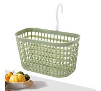 Cesta colgante de pared, organizador de drenaje transpirable con gancho de rotación de 360 grados, cestas de frutas de diseño hueco, herramienta de almacenamiento de baño para cocina, compras