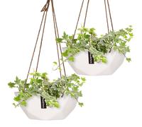 Cesta colgante Laren Ø 28 cm polystone con cuerdas naturales, juego de 2 Blumfeldt
