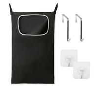 Cesta colgante para ropa sucia con ganchos de acero inoxidable y ganchos adhesivos, bolsa de lavandería colgante que ahorra espacio y cesta de baño sobre la puerta (80 x 49 cm)