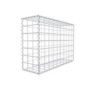 Cesta cuadrada de gavión de piedra, malla de 10 x 10 cm, profundidad de 30 cm, cierre en espiral, galvanizada (100 x 70 x 30 cm)