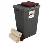 Cesta Curver Yute 58L con tapa antracita