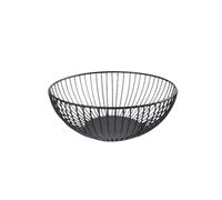 Cesta de alambre - Cesta de almacenamiento de hierro de 28 x 7,5 cm, estructura metálica galvanizada, bandeja de presentación decorativa, solución organizativa duradera, diseño de rejilla negra