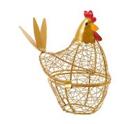 Cesta de Alambre para Huevos Frescos con Tapa Decorada, Dorado | Soporte Metálico Estable, para Frutería en Mostrador y Nevera, Diseño Decorativo Elegante