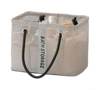 Cesta de almacenamiento, 26 x 17,5 x 25 cm, organizador de artículos de tocador de malla plegable de gran capacidad para viajes, fácil drenaje y secado rápido para gimnasio, playa, campamento