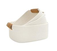 Cesta de almacenamiento | 3 piece Cotton Rope Organizer Bins | Basket Organizer | Cotton Rope Storages Baskets | Storage Baskets For Shelves For Living Room Nursery Room Nightstands Desks Bathroom