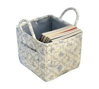 Cesta de almacenamiento acolchada con estampado floral. Organizador de gran capacidad con estampado floral. Ideal para dormitorios o salas de estar