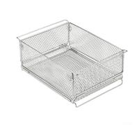 Cesta de almacenamiento al aire libre, cesta extraíble para muebles de camping, contenedor de malla plegable para picnic, barbacoa, oficina en casa (plata)