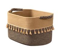 Cesta de almacenamiento,Borlas rústicas decorativas,Cesta de almacenamiento de tela de algodón | Para guardarropa cuarto de baño dormitorio cocina juguetes mantas toallas libros