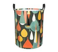 Cesta de almacenamiento circular de mediados de siglo, estilo retro con formas de gota, asas fáciles de transportar, perfecta para Navidad, cabe en cualquier habitación