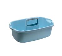 Cesta de almacenamiento con asa, reutilizable, organizador de plástico, para lavandería, baño, dormitorio, botellas para el hogar, color azul