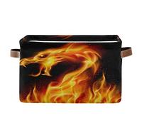 Cesta de almacenamiento con estampado de dragón abstracto de Bigjoke, cubo de almacenamiento de juguetes, cesta de almacenamiento plegable con asas de tela para estantería, guardería y oficina