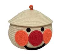 Cesta de almacenamiento con tapa decorativa amarilla, pequeña cesta de cuerda de algodón con tapa, cestas de escritorio, canastas de regalo, cesta de regalo, sala de estar, mesa de café, escritorio