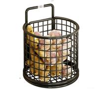 Cesta de almacenamiento de cocina montada en la pared, organizador de alambre de metal ventilado para raíz de condimento de cebolla de ajo, soporte de circulación de aire con diseño de rejilla abierta