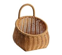 Cesta de almacenamiento de cocina tejida para colgar en la pared, para artículos diversos, verduras, estilo A, color claro, vid redonda