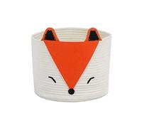 Cesta de almacenamiento de cuerda de algodón de zorro naranja para organizador de pañales de bebé, cestas de lavandería de bebé, almacenamiento de guardería, organizador de habitación de niños, almacenamiento de juguetes para gatos y perros