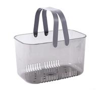 Cesta de almacenamiento de ducha, organizador de baño transparente para artículos de tocador, elegante artículos esenciales de baño montados en la pared para soporte de estante (gris)