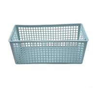 Cesta de almacenamiento de escritorio, organizador rectangular hueco para aperitivos, frutas, libros y necesidades diarias en la sala de estar, baño, balcón, color verde, tamaño pequeño (A)