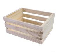 Cesta de almacenamiento de madera de pino, para accesorios de casa de muñecas, caja organizadora de madera para manualidades para objetos pequeños, 12,5 x 8,8 x 7 cm (16 x 12 x 7 cm)