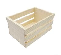 Cesta de almacenamiento de madera para manualidades y bricolaje, material de madera de pino natural, 16 x 12 x 7 cm y 20 x 15 x 7 cm, para actividades infantiles, decoración festiva (L)