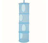 Cesta de almacenamiento de malla colgante de 4 niveles para habitación de niños, organizador plegable y transpirable para juguetes y ropa, poliéster, uso multiusos de secado y almacenamiento