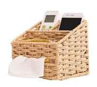 Cesta de almacenamiento de mimbre 3 Compartimentos Canasta tejida Caja de pañuelos de tejido múltiples Canasta de almacenamiento de baño Cestas pequeñas Cestas de de pasos marinos para