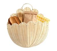 Cesta de almacenamiento de mimbre, cesta de mimbre a mano estilo pastoral con tapa, cestas de leña, cestas de cesta para organizadores de mimbre tejidos a mano, cesta de pecho de , para estantes