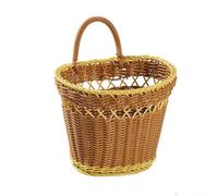 Cesta de almacenamiento de mimbre estructurada construida con ratán sintético para uso a largo plazo en entornos de cocina o baño con un desgaste mínimo (1 mezclado)