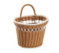 Cesta de almacenamiento de mimbre estructurada construida de ratán sintético para uso a largo plazo en entornos de cocina o baño con un desgaste mínimo (2 mezcladas)