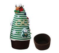 Cesta de almacenamiento de Navidad, bonitos recipientes de dulces con tapa, pequeña cesta decorativa para juguetes, para toallas, pañales, dormitorio, escritorio, dormitorio, apartamento, mesita de