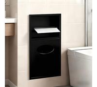 Cesta de almacenamiento de papel higiénico montada en la pared con tapa, organizador de estante de baño empotrado, soporte impermeable para pañuelos para baño