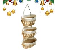 - Cesta de almacenamiento de pared con 3 niveles, organizador tejido de algodón, para dormitorio dormitorio, entrada, cocina, apartamento, lavandería, cuarto de baño, armario