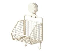 Cesta de almacenamiento de pared de metal inoxidable con ganchos con | Estante de pared de cocina para el hogar, cocina, dormitorio, sala de estar, despensa, dormitorio, frutas, verduras