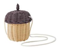 Cesta de almacenamiento de piñas tejida portátil con tapa, accesorios de fotografía, decoración del hogar, pequeña piña de pino bandolera, ligera, práctica para organizar elementos esenciales en