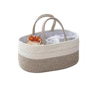 Cesta de almacenamiento de productos para bebés de cuerda de algodón grande para pañales toallitas húmedas con partición extraíble