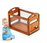 Cesta de almacenamiento en miniatura, cesta de comida Doll House - Exquisito de muebles de madera, modelo de escena en miniatura, modelo de pequeña casa para niñas, niños, decoración para