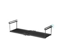 Cesta de almacenamiento extensible debajo del estante para cocina, oficina, despensa - Variable 30 para 60 cm, organizador colgante de metal con estructura de malla resistente, blanco o negro (negro)