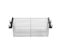 Cesta De Almacenamiento Extraíble Con Riel Deslizante Telescópico, Cajón De Acero Inoxidable, Capacidad De Peso De 35 Kg, For Organizar La Ropa En El Armario, Ahorra Espacio(Silver,Width470-520mm)