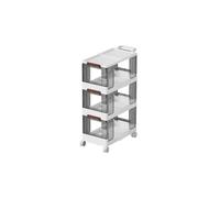 Cesta de almacenamiento for equipos deportivos fitness, mamparo extraíble, cilindro multifunción(3Layer Grey)
