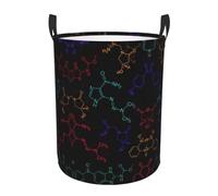 Cesta de almacenamiento grande con estampado de fórmula de color, cesta de lavandería, baño, decoración del hogar, cesta de almacenamiento redonda plegable para niños y niñas