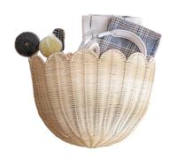 Cesta de almacenamiento - imitación de ratán + PP + PE 40 × 21 × 28 cm | Maceta de pared | Cesta colgante decorativa y planta para el jardín de casa, el balcón y Deen interior sin exterior