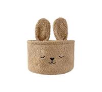 Cesta de almacenamiento para ahorrar espacio, diseño de conejo bordado de dibujos animados, organizador decorativo para estantes, estanterías, esquinas de baño, lavandería y organización del hogar