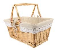 Cesta De Almacenamiento Para Pan Tejida Manual Para Picnic