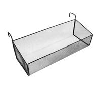 Cesta de Almacenamiento para Piscina Elevada, Gancho 1,85 pulgadas | Hierro Forjado Negro, Malla de Alambre Inoxidable, Diseño Abierto, para Toallas, Gafas, Juguetes y Chanclas