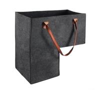 Cesta de almacenamiento plegable de fieltro, 1 paquete de organizador cuadrado de mano para juguetes del hogar y lavandería, resistente y ahorra espacio (gris mediano)