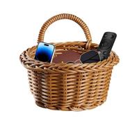 Cesta de almacenamiento Seagrass para colgar en la pared, cesta tejida Boho Woven Bin, multipropósito, para verduras, frutas, juguetes, Laundry, Entryway Made of High-Quality Imitation Wicker
