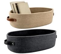 Cesta de almacenamiento tejida - 2 piezas de almacenamiento para cuarto de baño, cesta trenzada para decoración - para dormitorio de bebé, cocina, estante de plano, toalla de juguete pañal