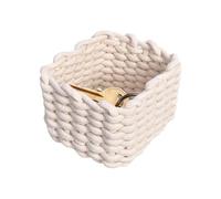 Cesta de almacenamiento tejida, caja organizadora, contenedor rectangular de escritorio, 7.09 x 5.51 pulgadas, elegante diseño de ahorro de espacio, para juguetes, libros, aperitivos, llaves